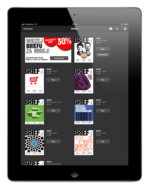 Brief na iPadzie już dostępny przez Kiosk Brief 1319544562