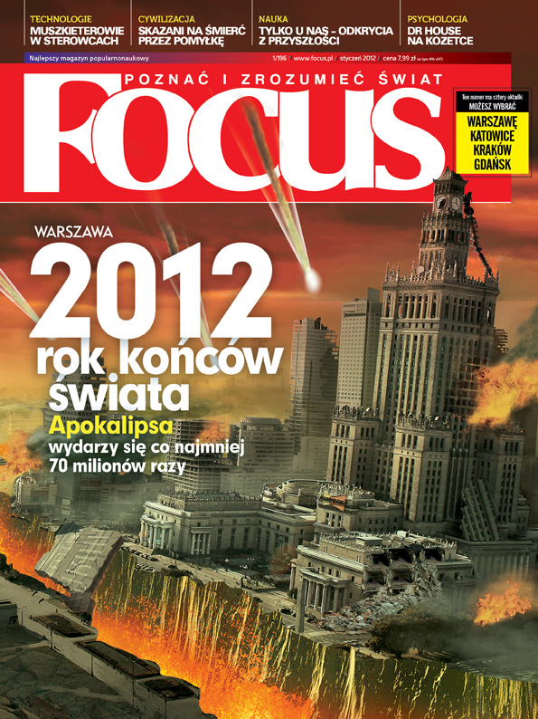 Koniec świata w polskich miastach na 4 okładkach Focusa Focus 1324480633