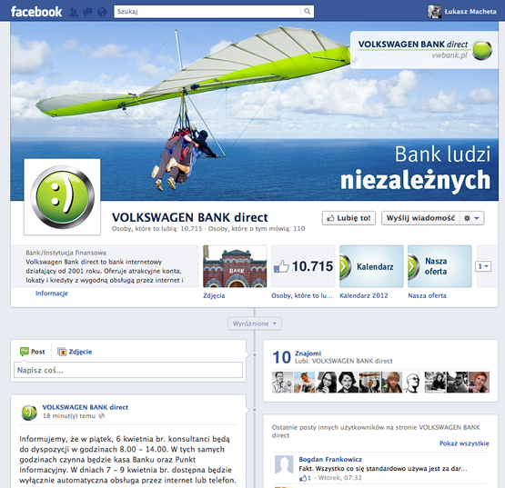 Mindshare obsługuje Volkswagen Bank direct w social media Volkswagen Bank direct 1333630426