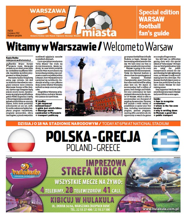 Dwujęzyczne Echo Miasta na inaugurację Euro 2012 Echo Miasta 1338989944