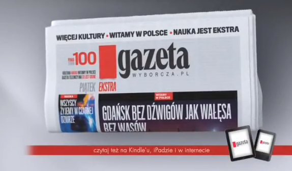 Gazeta Wyborcza ze spotem promującym Piątek Ekstra (wideo) GAZETA WYBORCZA 1349982484