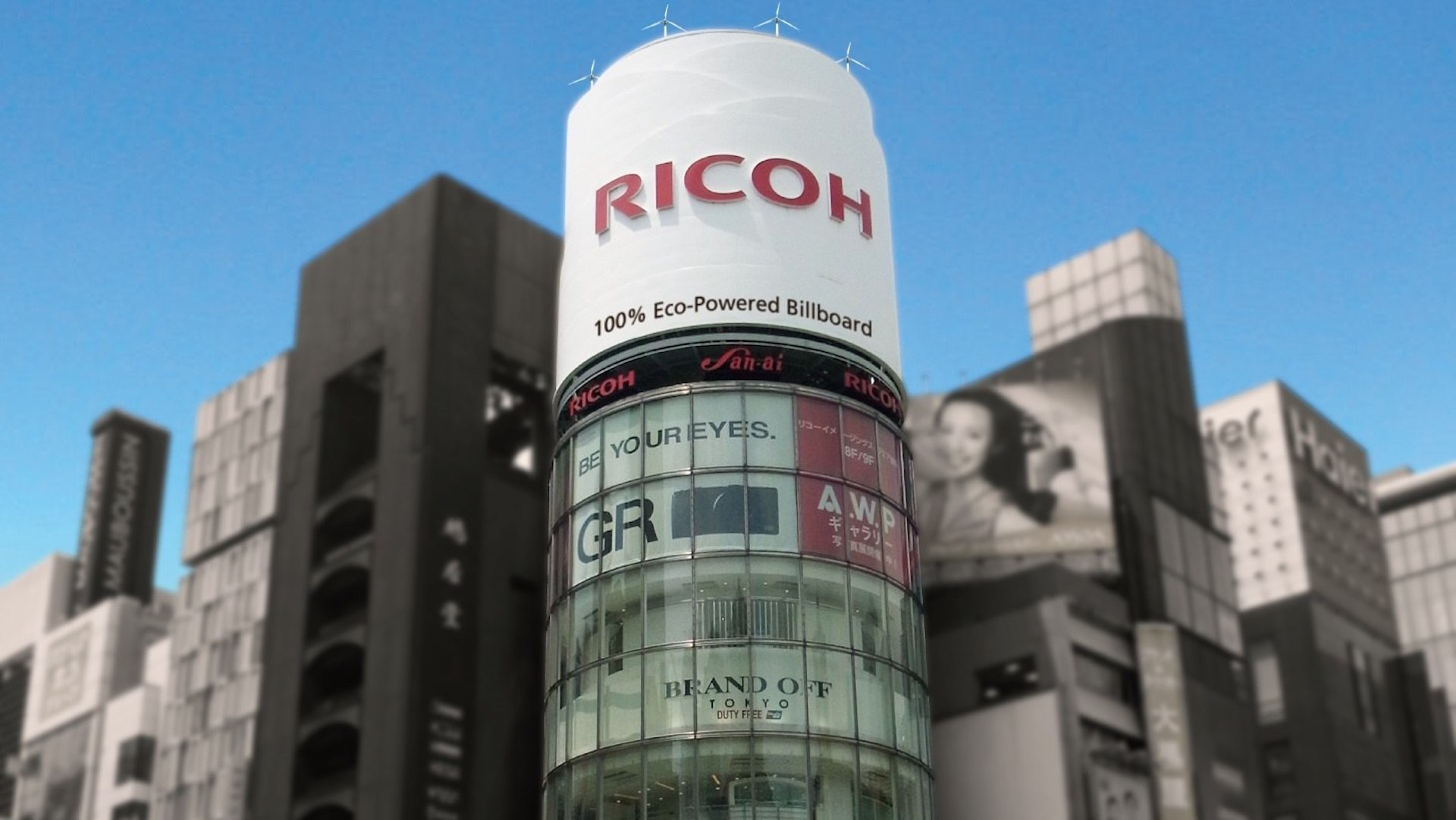 Eco-billboardy Ricoh już w czterech miejscach na świecie Technologie mediarun eco