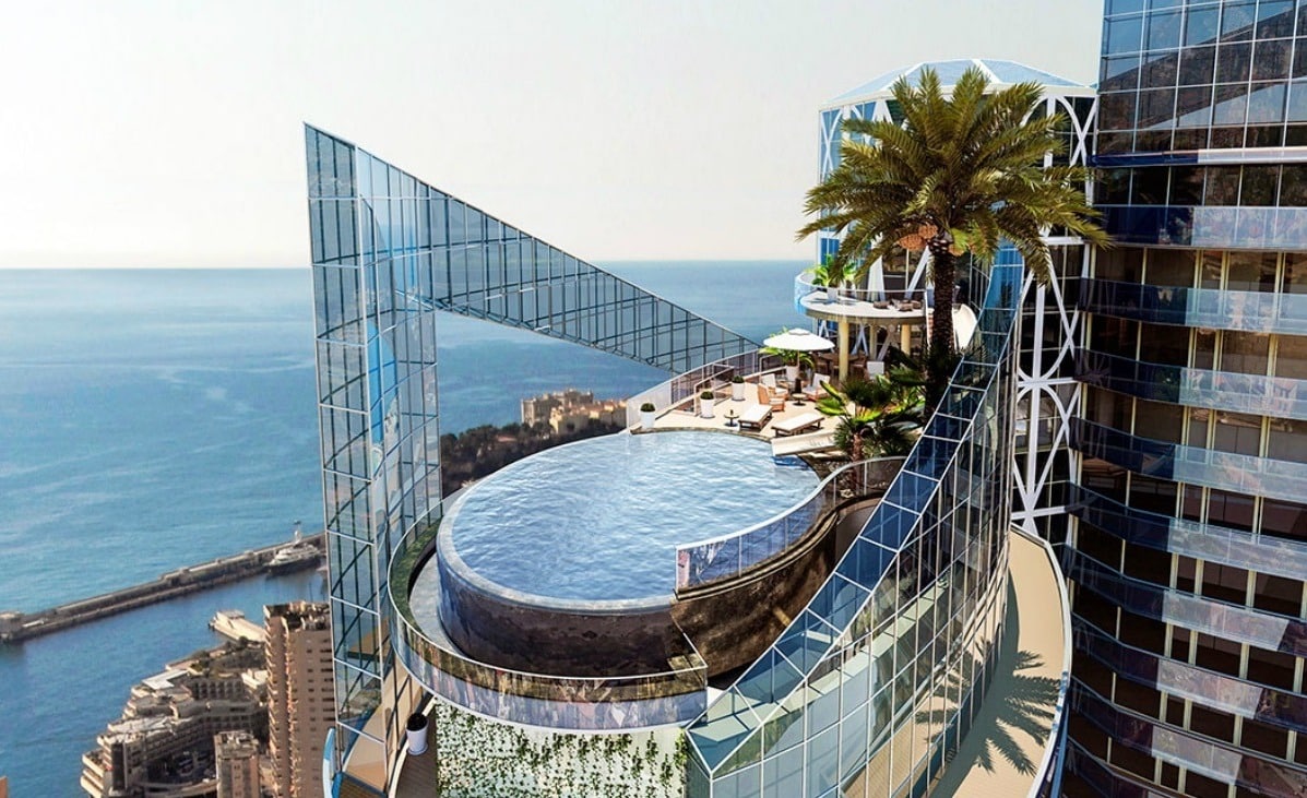 Ranking 10 miast o najwyższych cenach nieruchomości Inspiracje Penthouse w Tour Odeon źródło Tour Odéon Monaco