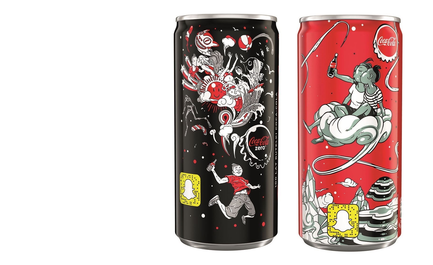 Artystyczne puszki Coca-Cola MediaCom Packshot Coca Cola Zero 200 ml CAN Closed Clear Mural 3D rendered 1969 2015 Jul 27 1