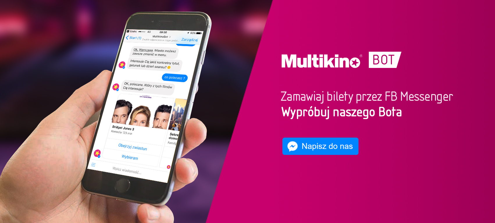 Multikino jako pierwsze w Europie z nowym funkcjami Facebook-a Multikino MultikinoBot GRAFIKA