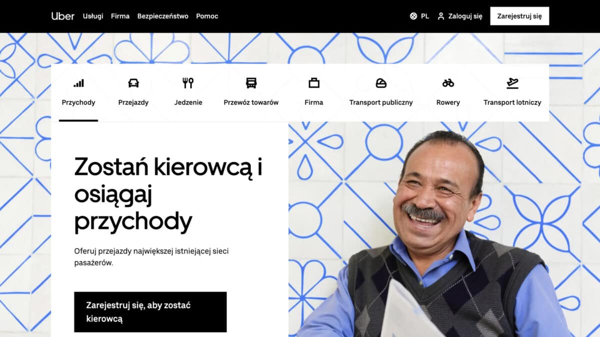 UBER magnesem na mikroprzedsiębiorców Instytut Badań Pollster mediarun uber kierowca www 2019