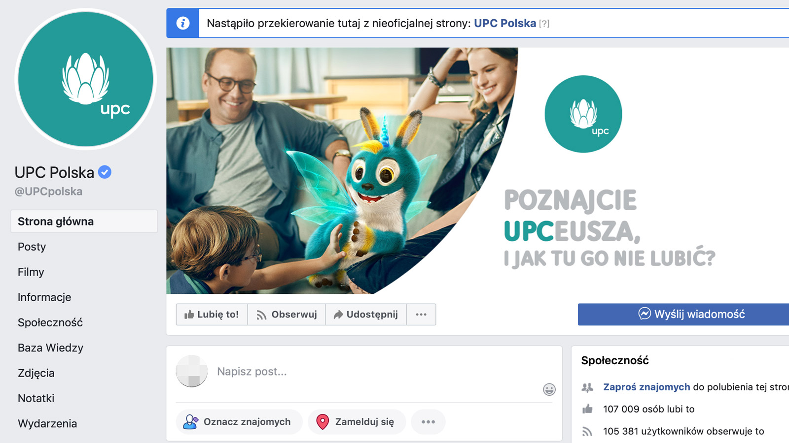 UPC Polska rozstrzygnęła przetarg na obsługę social mediów UPC Polska mediarun upc polska facebook 2019