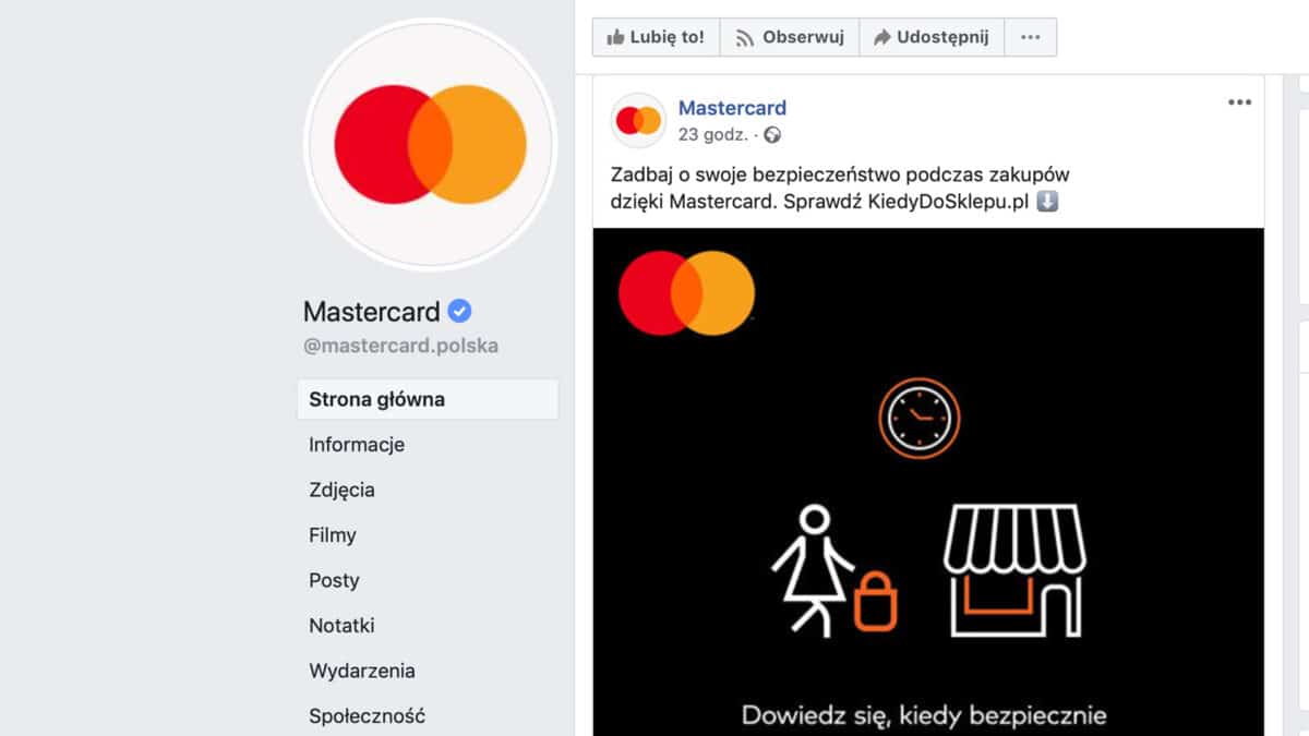 Mastercard z nową agencją Social Media Marketing mediarun mastercard facebook 2020