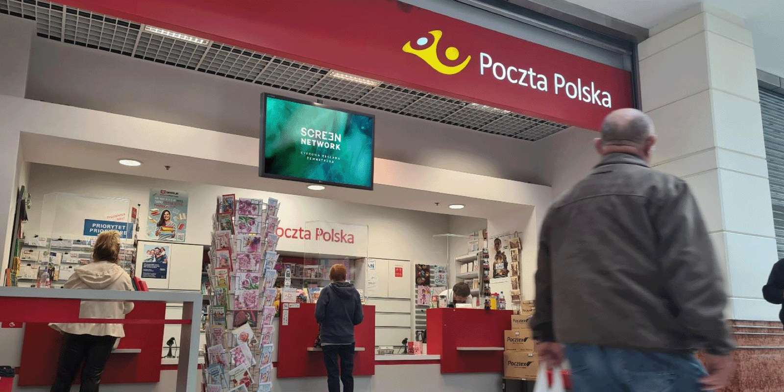 Ekranowe innowacje w placówkach Poczty Polskiej Poczta Polska MEDIARUN COM POCZTA POLSKA EKRANY V1