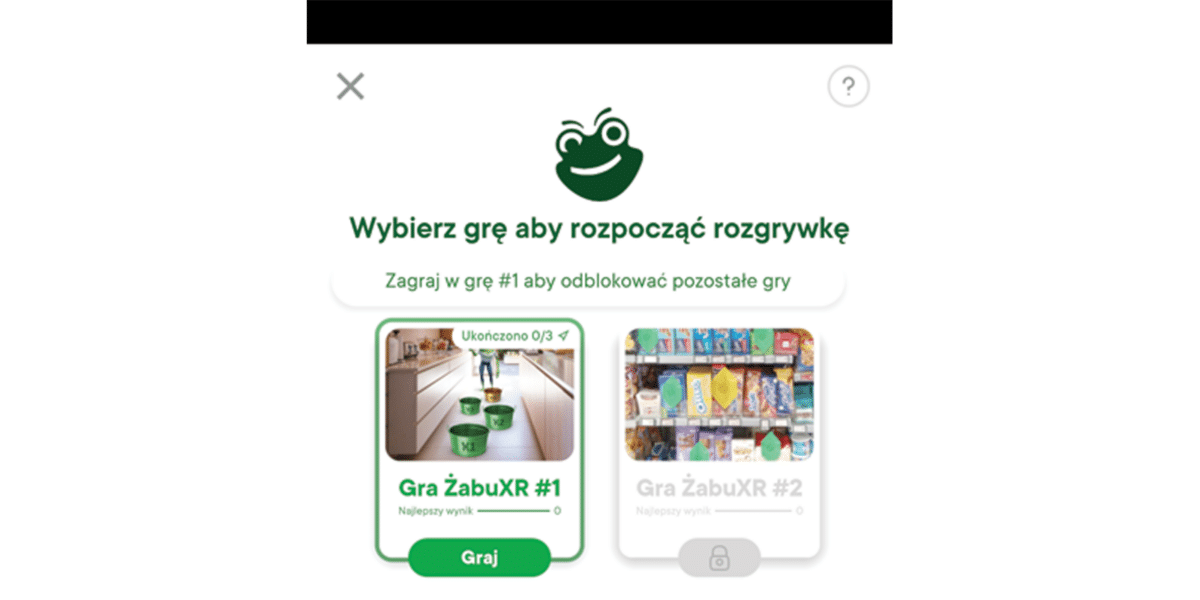ŻABKA testuje rozszerzoną rzeczywistość - ŻABU XR AR MEDIARUN COM ZABKA ZABU XR V1